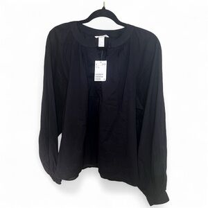 H&M | NWT | Cute Black Long Sleeve Blouse US Size 2 NEW